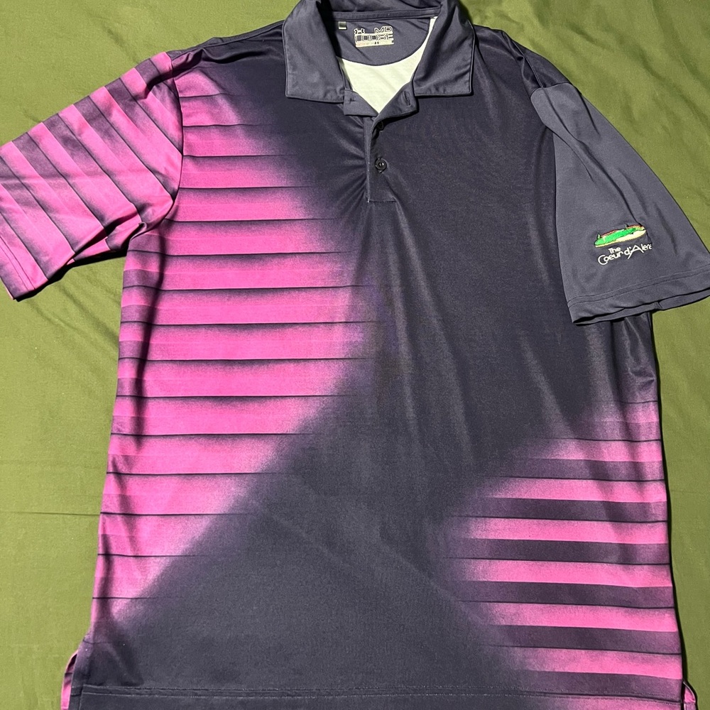 Under Armour Striped Purple Coeur d’Alene Resort Polo